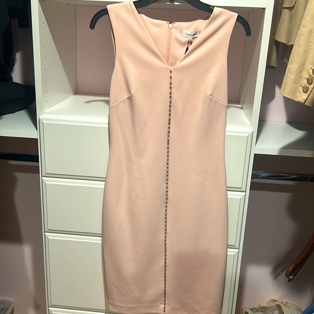 Calvin Klein light pink dress.